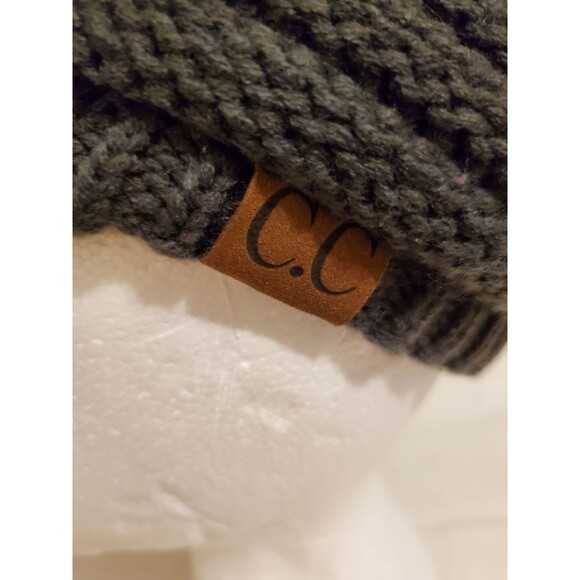 Winter Knit Hat With Brim By C.C - Charcoal Grey Cozy & Stylish 0073 - Picture 4 of 9
